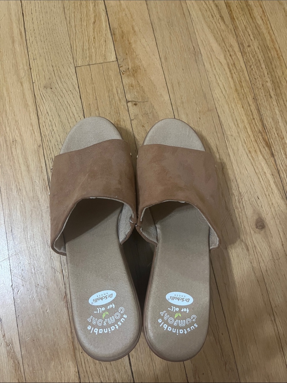Dr. Scholl's Brown Suede Slide Sandals